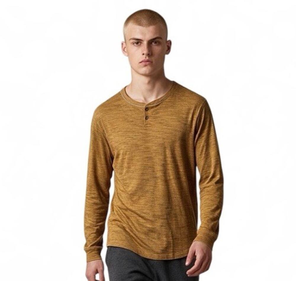 MICHAEL BRANDON MEN'S SHIRT Long Sleeve Cotton Blend in Size LARGE-Copper Brown